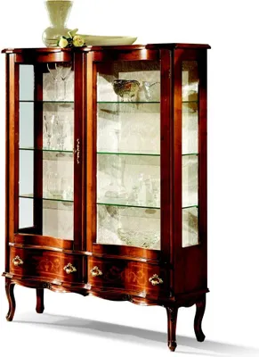Immagine prodotto di Mobile barocco in legno con vetrine, vetrine in vetro, mobili