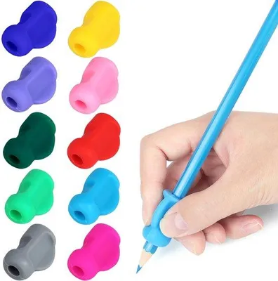 Obrázok produktu pre Pomôcka na písanie pre deti, balenie po 10 kusoch, silikónová, ergonomická, vhodná pre ľavákov aj pravákov