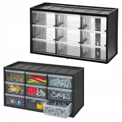 Produktbild von Werkstatt-Organizer mit 9 Schubladen für Kleinteile
