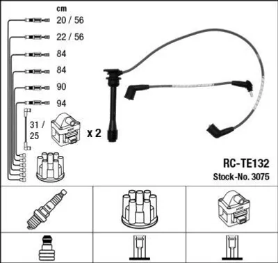 Immagine prodotto di Set di cavi candela NGK 3075