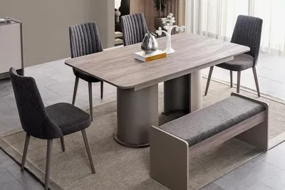 Immagine prodotto di Set da pranzo 5 pezzi per la sala da pranzo Tavolo da pranzo 4 sedie Gruppo da pranzo