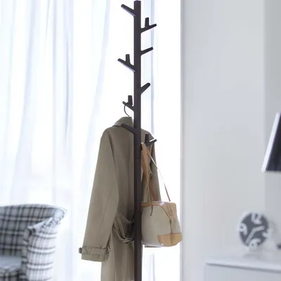 Produktbild von Yamazaki Garderobenständer Kleiderständer Garderobe modern braun mit 8 Haken Branch 07067