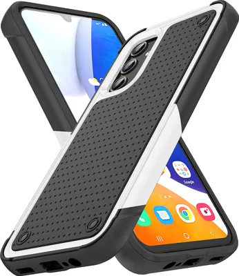 Produktbild von Für Samsung Galaxy A14 5G Hülle Militärqualität Stoßfest Hybrid 2 in 1 Hart PC Weich TPU Handyhülle Weiß Schwarz