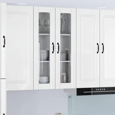 Obrázok produktu pre vidaXL Nástenná sklenená skriňa LUCCA, lesklá biela, 60 x 31 x 100 cm