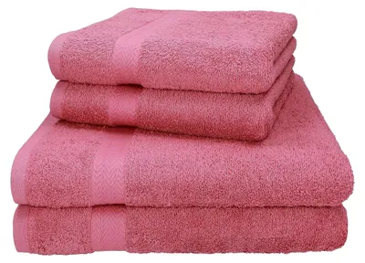 Produktbild von Premium Handtuch Set 4-teilig – 2 Duschtücher 70×140 cm & 2 Handtücher 50×100 cm, 100% Baumwolle 470 g/m², saugstark & weich, ® Farbe Altrosa