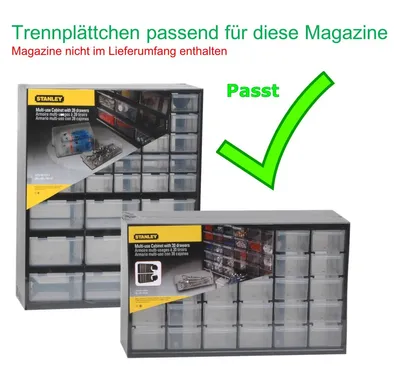Produktbild von STANLEY Trennplättchen für Kleinteilemagazin passend für 1-93-980 / 981 Trennstege Lagersichtkasten  1-97-524