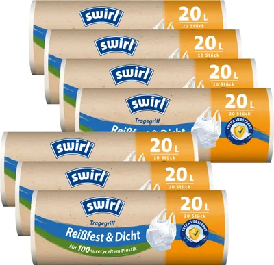 Produktbild von 7x Swirl Tragegriff Müllbeutel 20L ( 20 stk./Rolle )