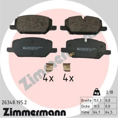 Produktbild von ZIMMERMANN Bremsbeläge Satz Vorne Bremsklötze für OPEL INSIGNIA Caravan 26348.195.2