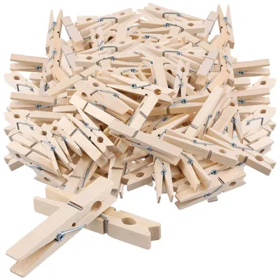 Produktbild von 300 Stück Große Holz-Wäscheklammern 7x1cm für Basteln und Fotos
