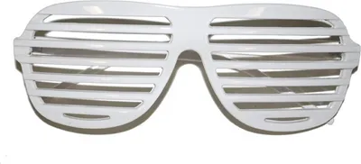 Produktbild von Brille Disco Party weißer Rahmen mit Streifen als Gläser Fun Gag Geburtstag