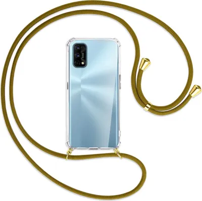 Produktbild von Handykette Backcover-Schutzhülle mit Band (Metall goldfarben) für Realme 7 Pro - khaki