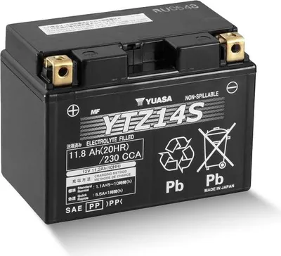 Produktbild von YUASA YTZ14S 12V 11,8Ah/C20 - 230A (EN) Motorradbatterie WF