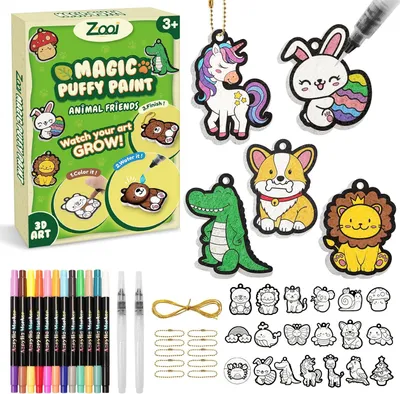 Productafbeelding van Knutselset voor meisjes, 6-8 jaar, 3D-schilderset, doe-het-zelf dieren, cadeau voor jongens en meisjes, schooltas voor meisjes