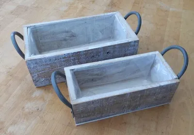 Produktbild von Pflanzkisten Holzboxen Blumentöpfe Holzkisten 2er Set 32 + 27 cm