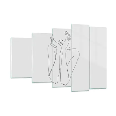 Produktbild von Bilder auf glas - 5 Teile - Träumerei Frau Skizze - 150x100cm - Glasbilder - Wandbilder - Bilder - zum Aufhängen bereit - Wanddekoration aus Glas - Glas Bilder - Wandbild auf Glas - GEG150x100-4414