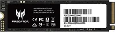 The image shows the back of an SSD drive with labels and barcodes.