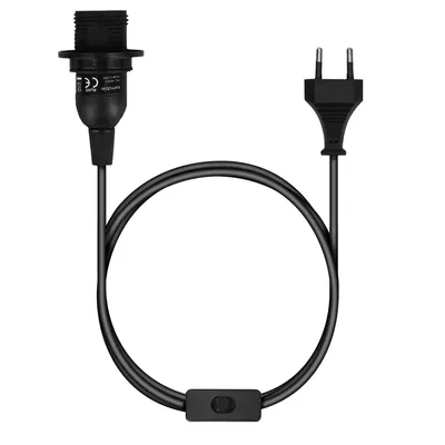 Produktbild von kwmobile E14 Lampenfassung mit Schalter - E14 Fassung Schwarz mit 3,5m Netzkabel Schraubring - E 14 Lampenaufhängung für Deckenlampe Pendelleuchte