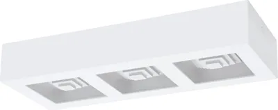 Produktbild von EGLO LED Deckenleuchte Ferreros, 3 flammige Deckenlampe, Wohnzimmerlampe Modern, Küchenlampe aus Stahl und Kunststoff, Flurlampe Decke in Weiß