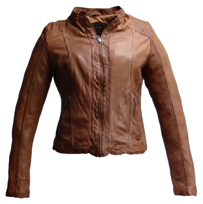 Produktbild von Damen Lederjacke 3475 aus Lamm Nappa Leder – cognac / XL