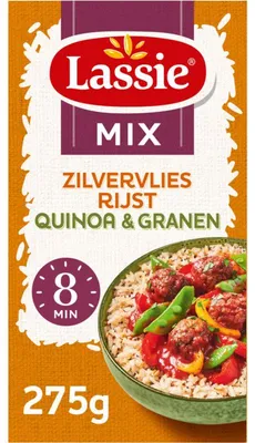 Obrázok produktu pre Lassie Zilvervliesrijst s quinoou a obilninami, 275 g - zmes s vysokým obsahom vlákniny