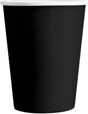 Obrázek produktu pro Černý narozeninový papírový kelímek 220 ml, 6 kusů.