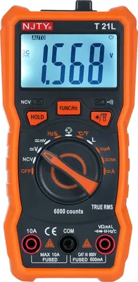 Zdjęcie produktu dla NJTY T21L LCR Wielofunkcyjny multimetr cyfrowy 6000 zliczeń Inteligentny, odporny na oparzenia, wysoce precyzyjny ręczny woltomierz do pomiaru indukcyjności, pojemności i częstotliwości