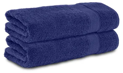 Produktbild von Komfortec 2er Handtuchset aus 100% Baumwolle, 2 Handtücher 50x100 cm Set, Frottee, Weich, Navy Blau
