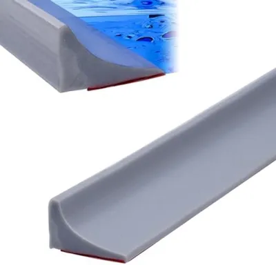 Produktbild von PolkaHome® Silikon-Duschwasserbarriere – 200 cm wasserdichte Dichtungsleiste fürs Bad, Grau