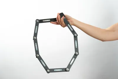 Produktbild von ABUS Faltschloss Bordo Alarm 6000KA SH mit Halterung – Fahrradschloss aus gehärtetem Stahl – mit 100 dB Warnton und XPlus Zylinder – ABUS-Sicherheitslevel 10 – 90 cm lang – Schwarz