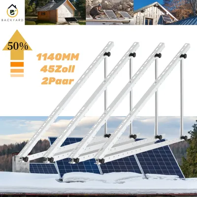 Immagine prodotto di Staffa della centrale elettrica del balcone 45 pollici 2 paia Staffa del pannello solare per il pannello solare con angolo di inclinazione regolabile Montaggio del pannello solare 1140mm