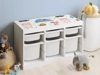 Zdjęcie produktu dla Naklejka na blat TROFAST Zwierzątka w Skandynawskim Stylu