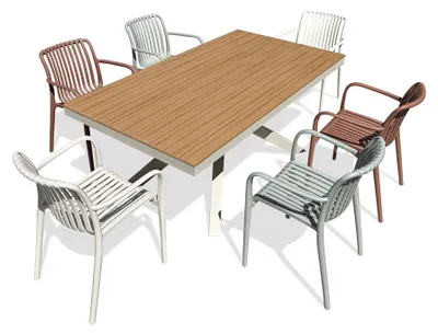 Produktbild von 6-sitzige Garten-Essgruppe aus Aluminium – Greige