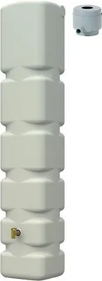 Immagine prodotto di set completo di serbatoio a parete 4rain BASIC 300 litri beige sabbia incl. rubinetto di scarico in plastica e raccordo per pluviale
