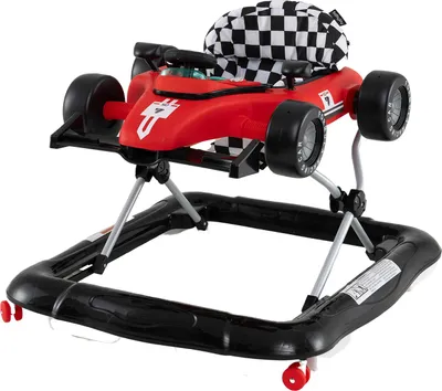 Produktbild von GOPLUS 4-in-1 Lauflernwagen, Lauflernhilfe für Babys mit 3-fach einstellbarer Höhe, abnehmbarem Musiktablett, gepolstertem Sitz, Rot