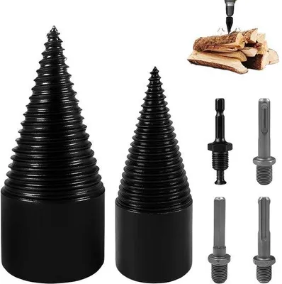 Produktbild von Famanu Holzspalter mit Bohrkegel und 4 Handgriffen - 32 + 42 mm