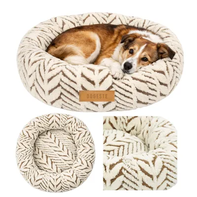 Produktbild von Dogeste Donut Hundebett M 60 cm rund für kleine Hunde und Katzen, waschbar, rutschfest