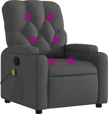 Immagine prodotto di vidaXL Sedia da massaggio in tessuto grigio scuro
