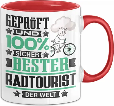 Produktbild von Radtourist Geschenk Lustiger Spruch für Radtourist Geschenkidee Bester Radtourist Der Welt (Rot)