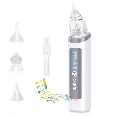 Produktbild von Elektrischer Nasensauger für Babys, Säugling Pflegegerät, 3 Saugstufen, Anti-Backflow, LED Licht, USB aufladbar, Musikfunktion, Baby Gesundheit