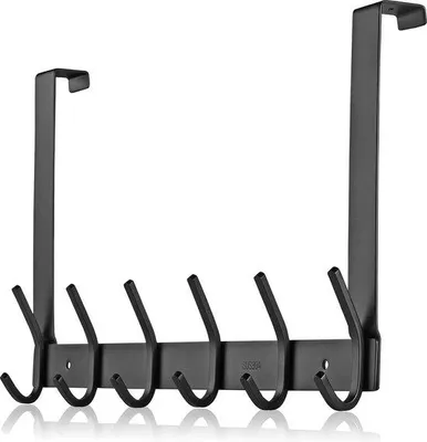 Produktbild von Famanu Türgarderobe mit 12 Haken - Mattschwarz, für Türen bis 2,1 cm