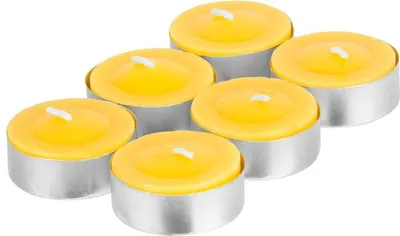 Produktbild von Kerze Citronella C-151, Repellent, Teelicht, gelb, Packung 6 Stk.