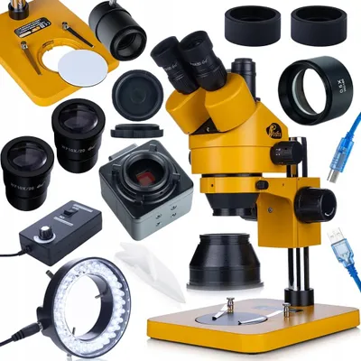 Stereomikroskop 7-45x, 5MP USB-Kamera, LED-Ringbeleuchtung