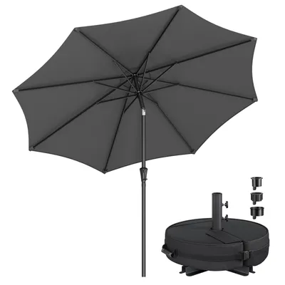 Produktbild von SONGMICS Terrassenschirm 300 cm, UV-Schutz UPF 50+, Sonnenschirm klappbar mit Kurbel, für Balkon, Pool, ohne Ständer, grau