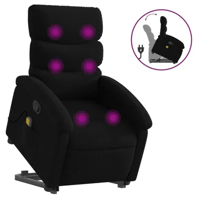Produktbild von vidaXL Massagesessel mit Aufstehhilfe Schwarz Stoff