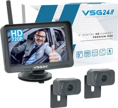 Produktbild von 5" FUNK-HD-Set PREMIUM ONE mit 2 Kameras für PKW Wohnmobil oder Transporter RVS-24148