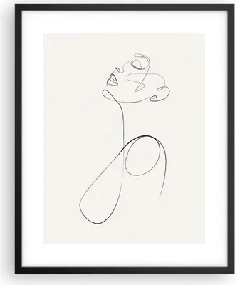 Produktbild von Gerahmtes Poster - Schwarzer Rahmen - Linie Linie Frau - 40x50 cm - Wand Bild - Wanddeko - Wandbilder - Kunstposter - Wandposter - Bilderrahmen - Bilder - Kunstdruck - Wanddekoration - P2BPA40x50-5112