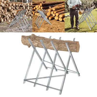 Produktbild von TANYEAR 82 x 80,5 x 79 cm Zusammenklappbarer Metall Sägebock, Sägegestell für Kettensägen, max. Tragfähigkeit 150 kg