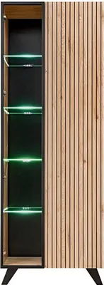 Image de Vitrine haute design NIELSEN – 2 portes avec éclairage LED intégré
