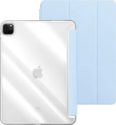Produktbild von Smart Cover für Apple iPad Pro 11 (2020) Apple iPad Pro 11 (2021) Apple iPad Pro 11 (2022) Tablet Hülle Cover Schutzhülle Tasche Stand Hülle Tasche Etui Hellblau-Transparent