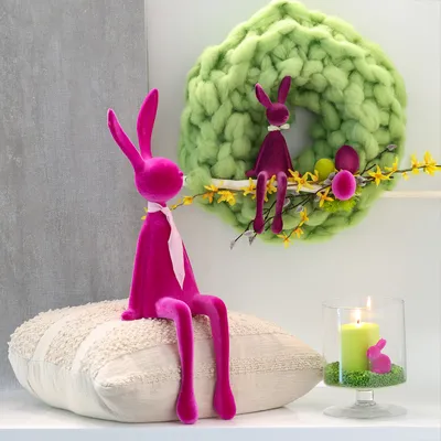Produktbild von Kantenhocker Osterhase Figur für fröhliche Frühlingsdeko Zuhause, 4 Stück